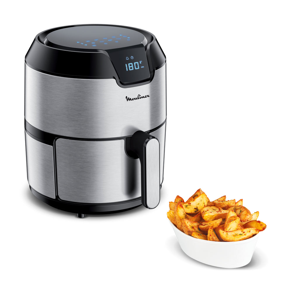 Moulinex Easy Fry EZ401D10 friteuse Unique 4,2 L 1500 W Friteuse d’air chaud Noir, Acier inoxydable