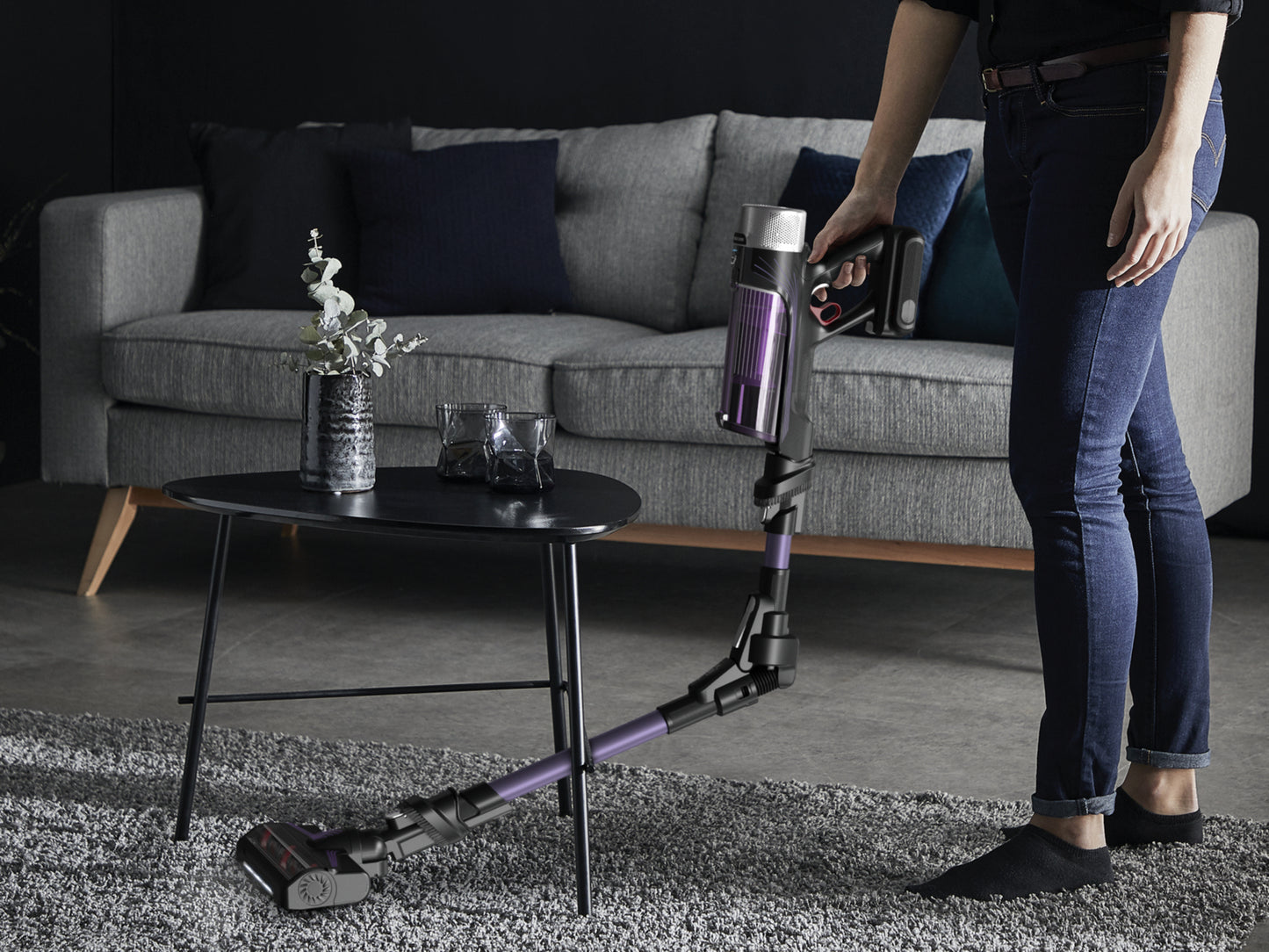 Rowenta RH2039 Aspirateur-balai 2 en 1 Batterie Sec Sans sac 0,4 L 250 W Noir, Violet