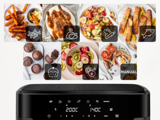 Moulinex EZ942HF0 friteuse Double 11 L Autonome 2020 W Friteuse d’air chaud Charbon de bois