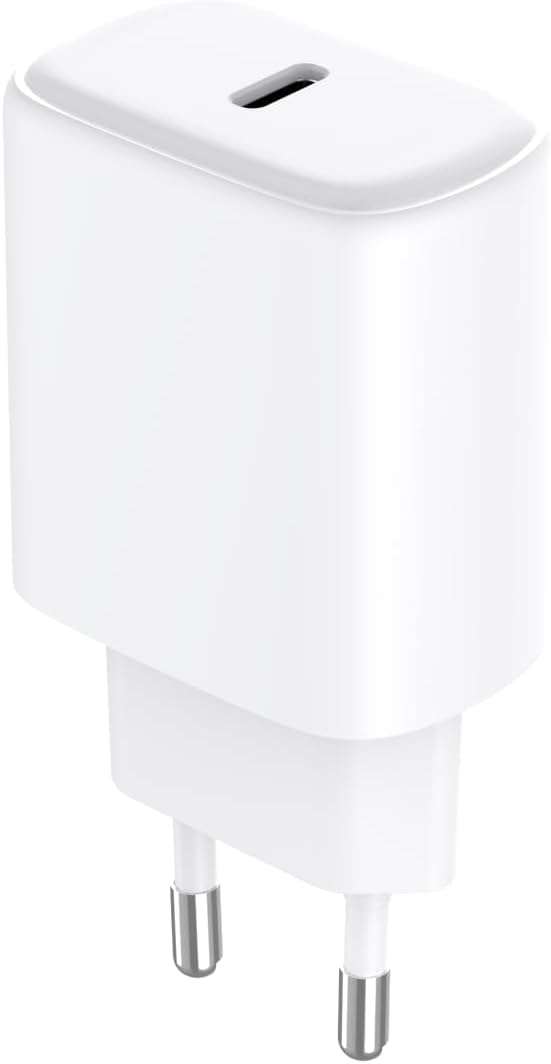 JAYM Chargeur iPhone/MacBook/iPad Pro/Samsung/Google/Android - Chargeur Rapide 20W - Chargeur USB-C - Chargeur Blanc