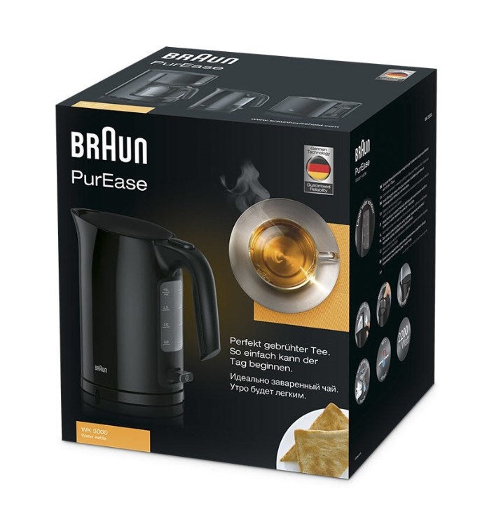 Braun PurEase WK 3000 BK bouilloire 1 L 2200 W Noir