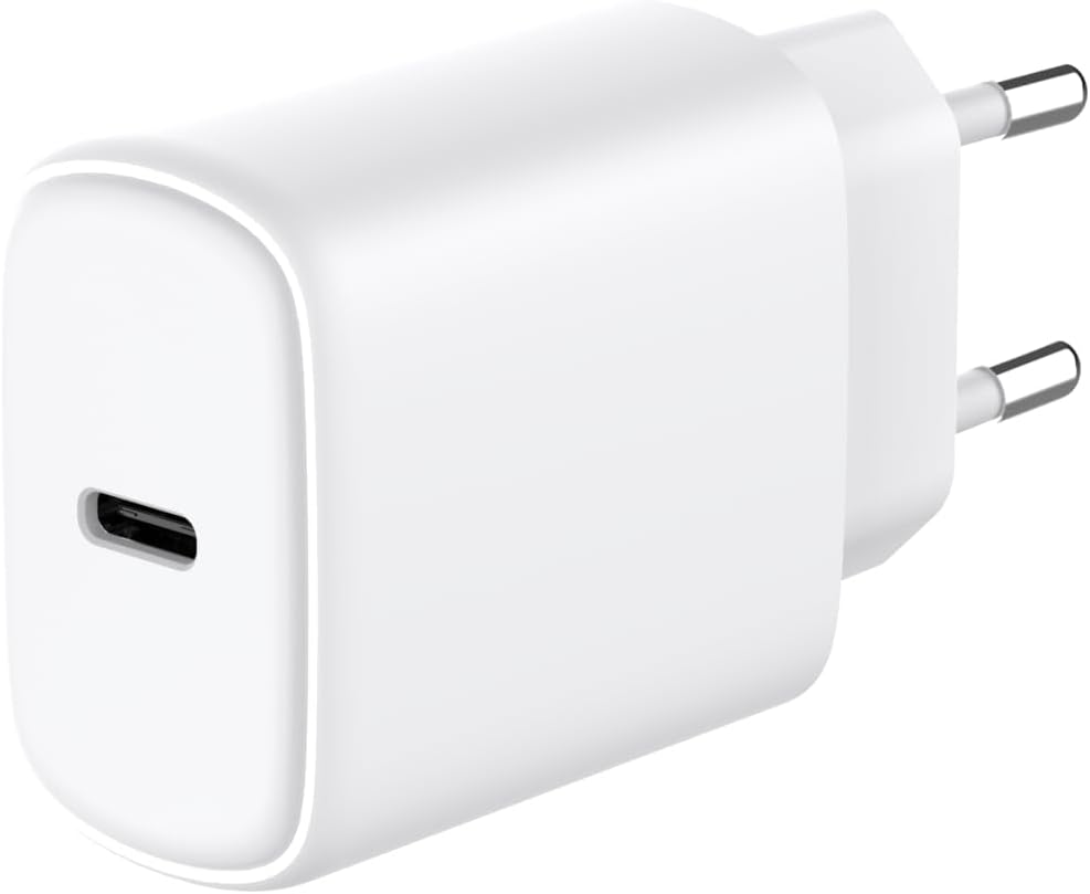 JAYM Chargeur iPhone/MacBook/iPad Pro/Samsung/Google/Android - Chargeur Rapide 20W - Chargeur USB-C - Chargeur Blanc