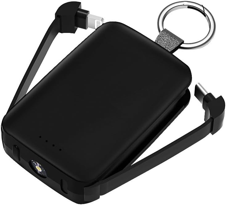 JAYM Batterie de Secours avec Lampe et Porte clé 4000 mAh