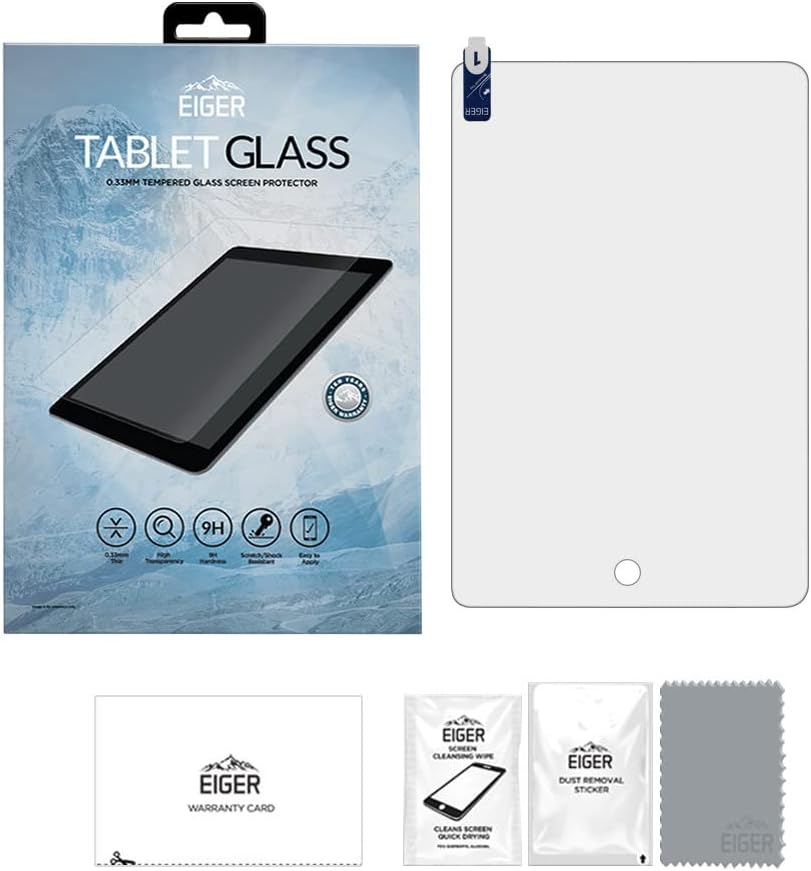 EIGER Verre Trempe Premium Asahi 2.5d pour Apple Ipad Air 11 (2024)