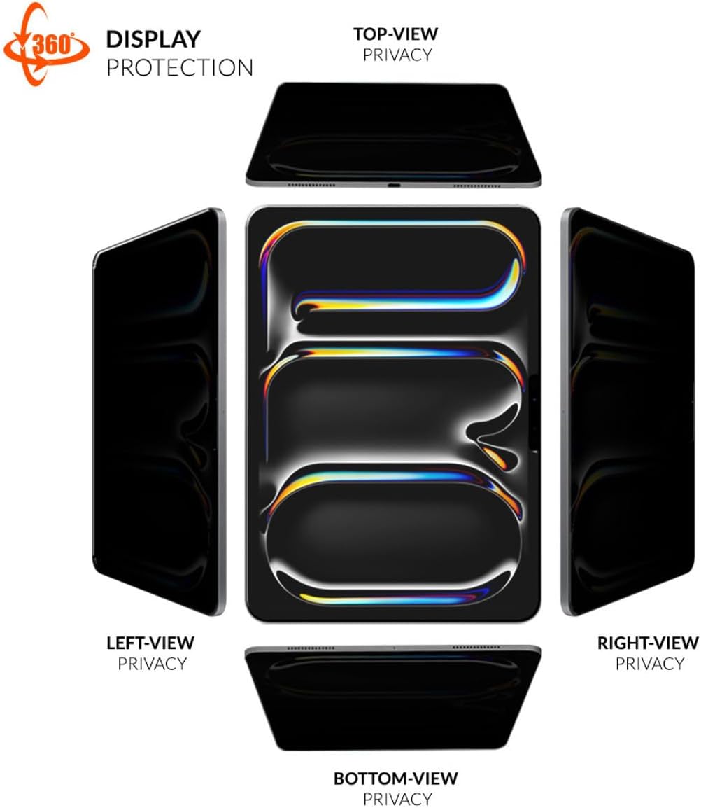 EIGER Mountain Glass - Verre Trempe Premium Asahi 2.5d Privacy 360° pour Apple Ipad Air 11 (2024)
