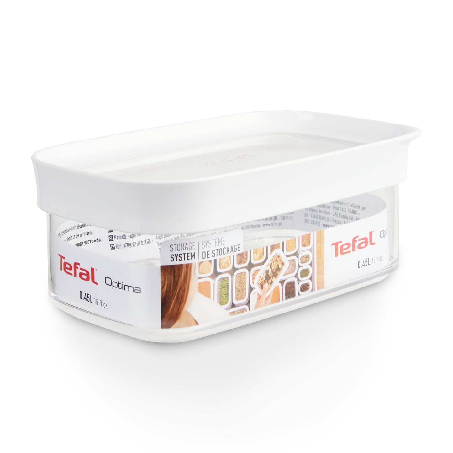 Tefal Optima N1140910 boîte hermétique alimentaire Autres 0,45 L Transparent, Blanc 1 pièce(s)