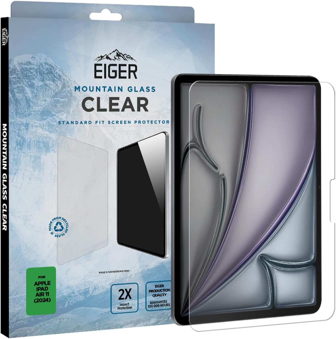 EIGER Verre Trempe Premium Asahi 2.5d pour Apple Ipad Air 11 (2024)