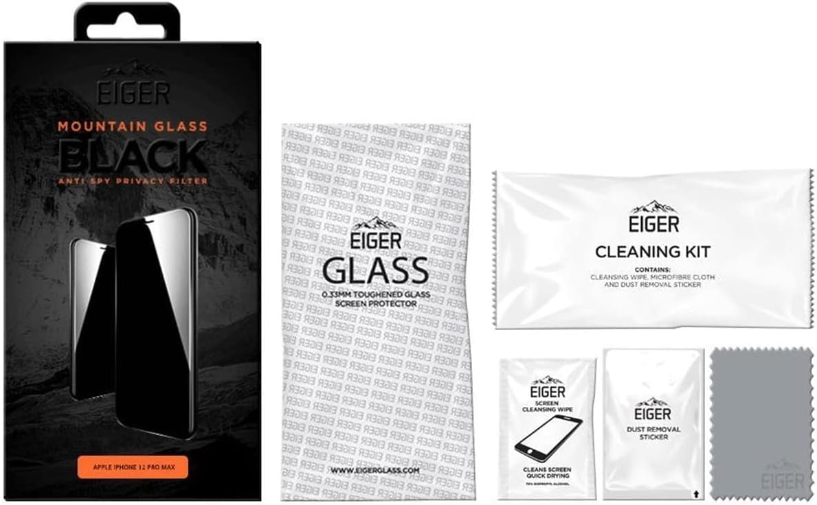 EIGER Mountain Glass - Verre Trempe Premium 2.5d Privacy pour Apple Iphone 16 Pro