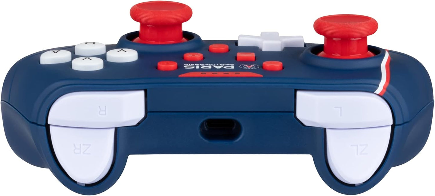 Konix PSG Manette filaire pour Nintendo Switch, Switch OLED et PC - Fonction vibration - Câble 3 m - Bleu, blanc et rouge