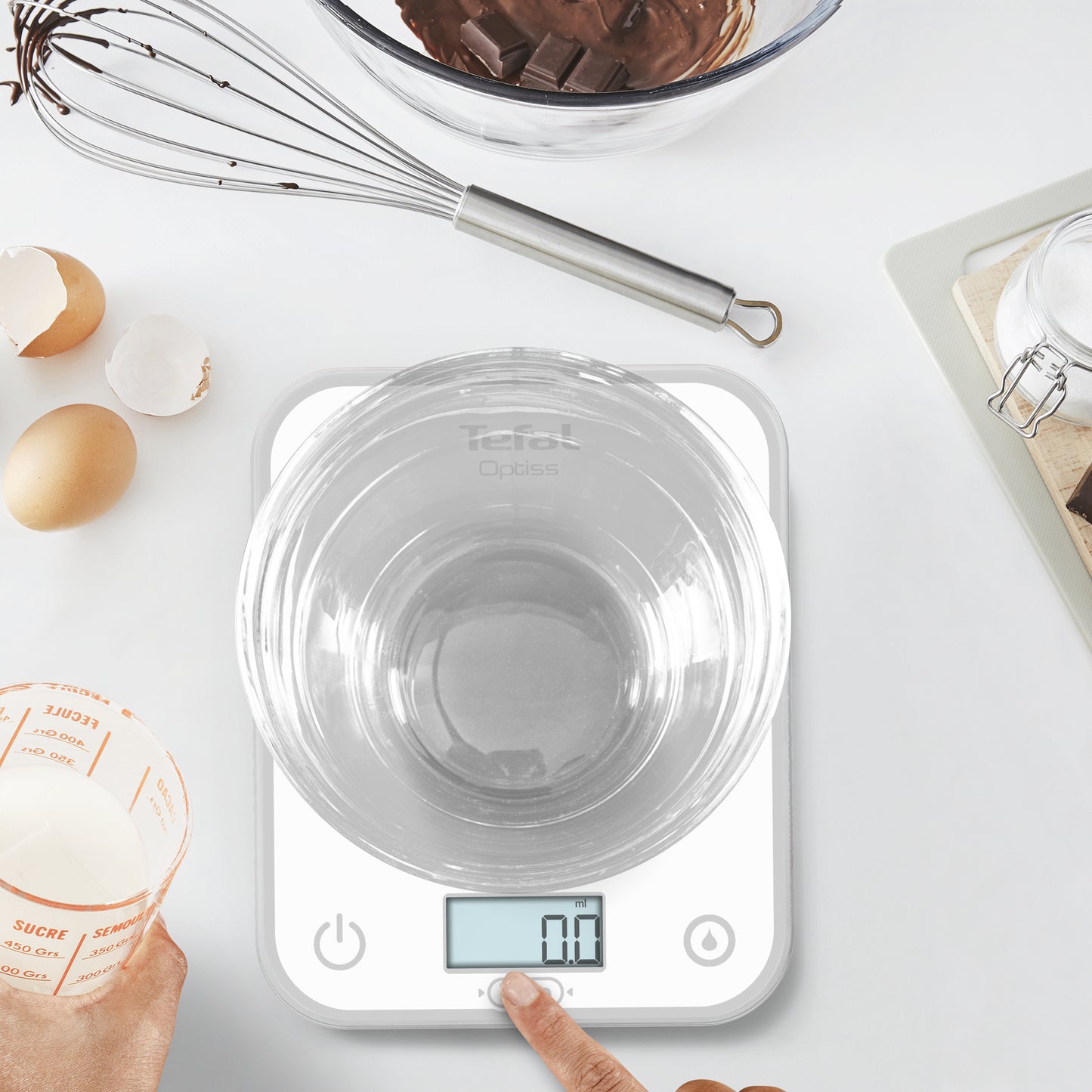 Tefal Optiss BC50U0 Blanc Comptoir Rectangle Balance de ménage électronique