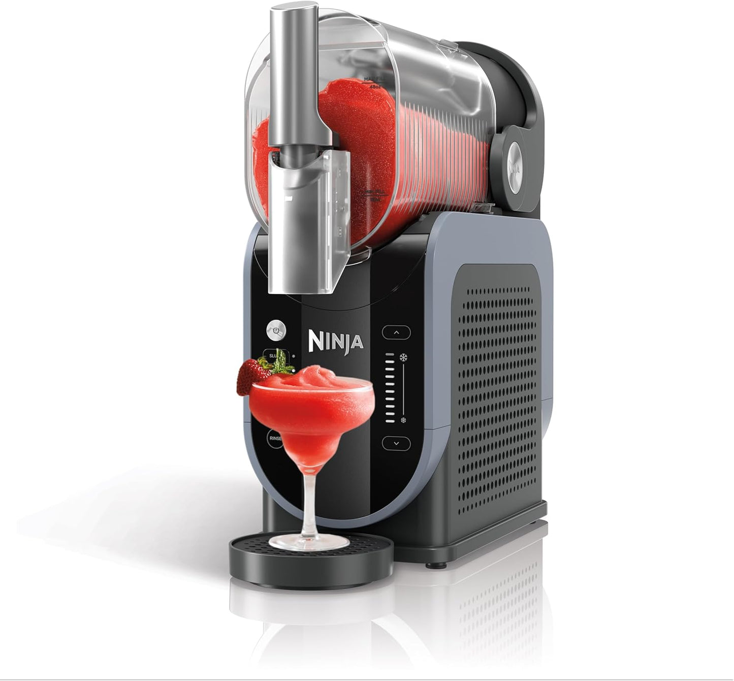 Ninja SLUSHi Machine à boissons glacées, granités, cocktails, frappés, milkshakes et jus glacés, vu on TikTok, sans glace ni préparation requises, capacité 1,9 l, bleu et gris FS301EU