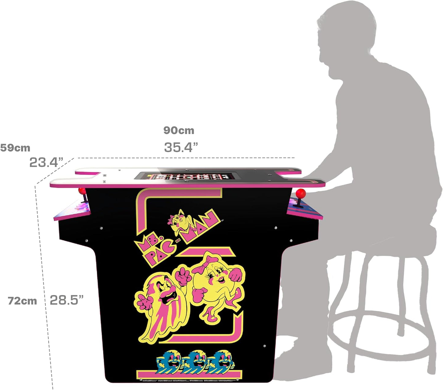 Arcade1Up MS PAC-Man Head-to-Head Table Multicolore