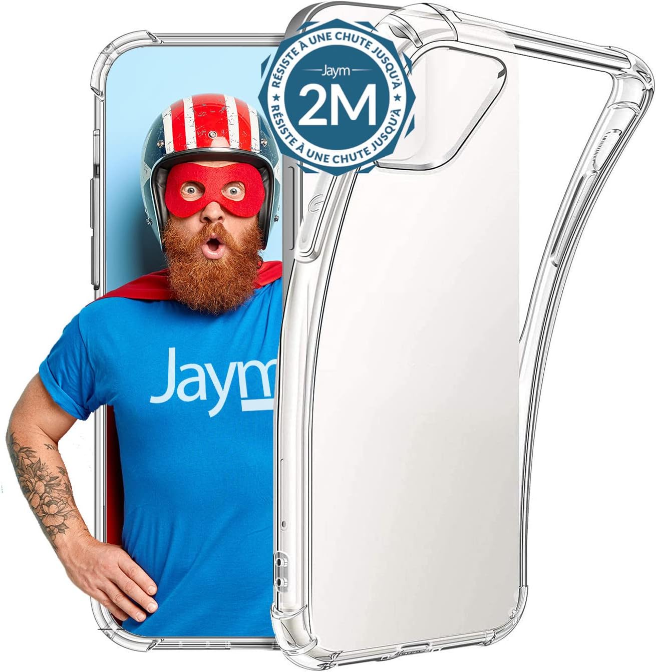 JAYM - Coque Renforcée pour Pixel 9a - Souple et résistante - Certifiée 2 Mètres de Chute - Transparente