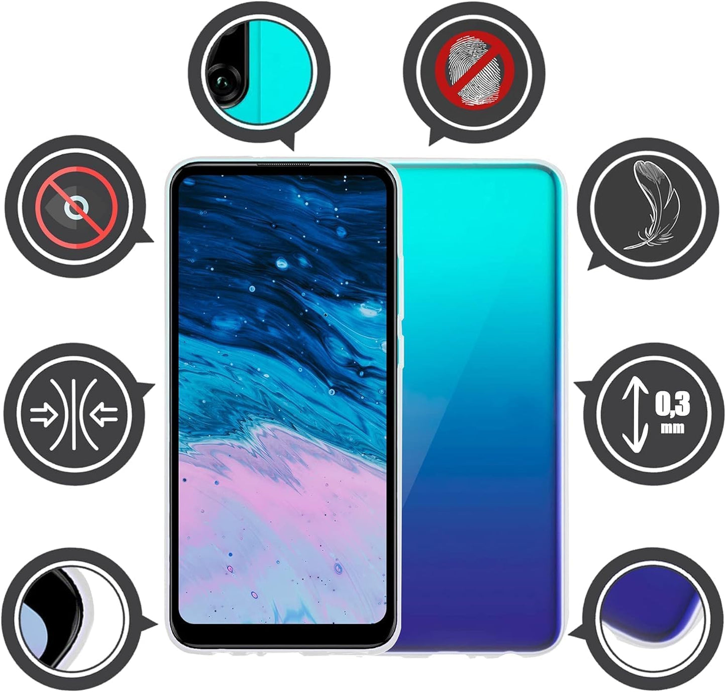 TelForceOne Coque de Protection Transparente, Compatible avec iPhone 14 6,1", Indestructible, résistante aux Rayures, sans Bulles, Invisible et Ultra Fine