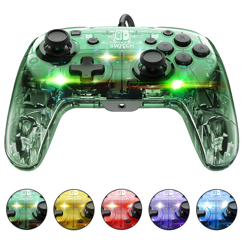 PDP Afterglow Deluxe+ Transparent USB Manette de jeu Analogique/Numérique Nintendo Switch, Nintendo Switch OLED