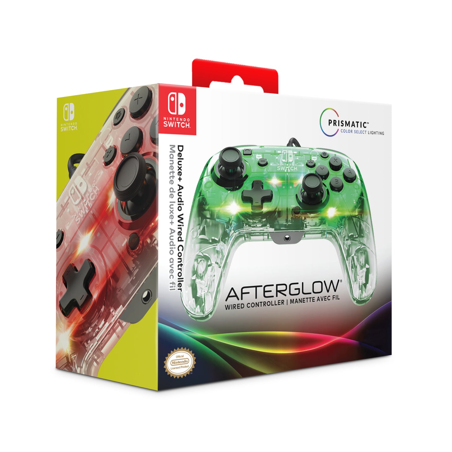 PDP Afterglow Deluxe+ Transparent USB Manette de jeu Analogique/Numérique Nintendo Switch, Nintendo Switch OLED