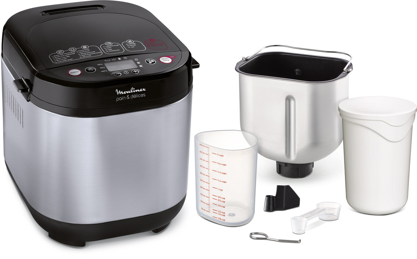 Moulinex OW240E machine à pain 720 W Noir, Acier inoxydable