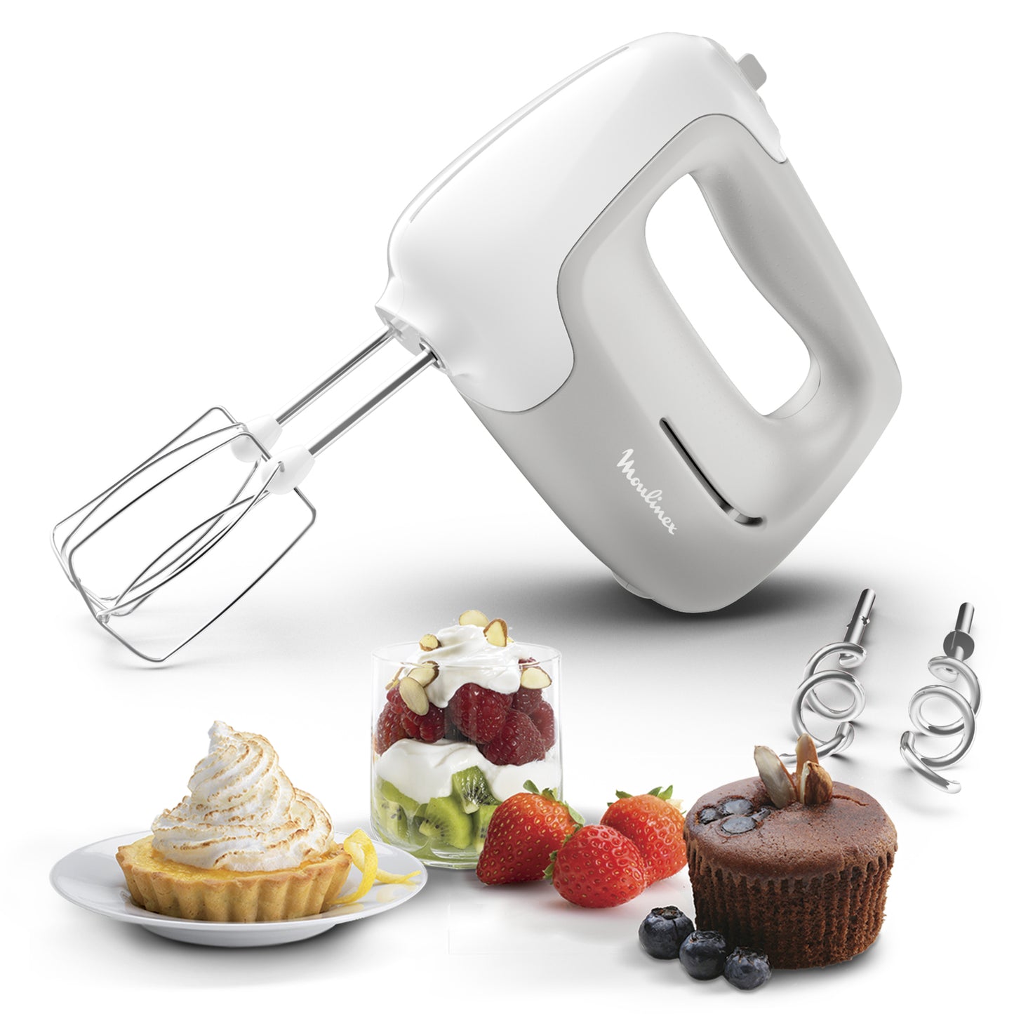 Moulinex PowerMix HM450B Batteur à main 450 W Gris, Blanc