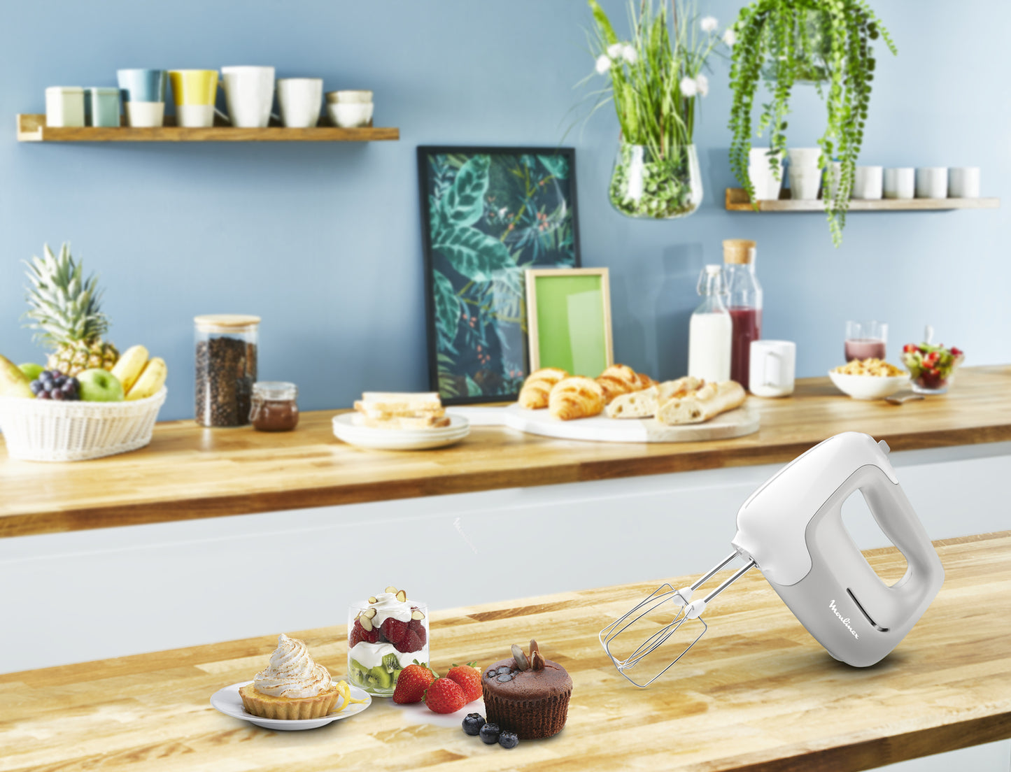 Moulinex PowerMix HM450B Batteur à main 450 W Gris, Blanc