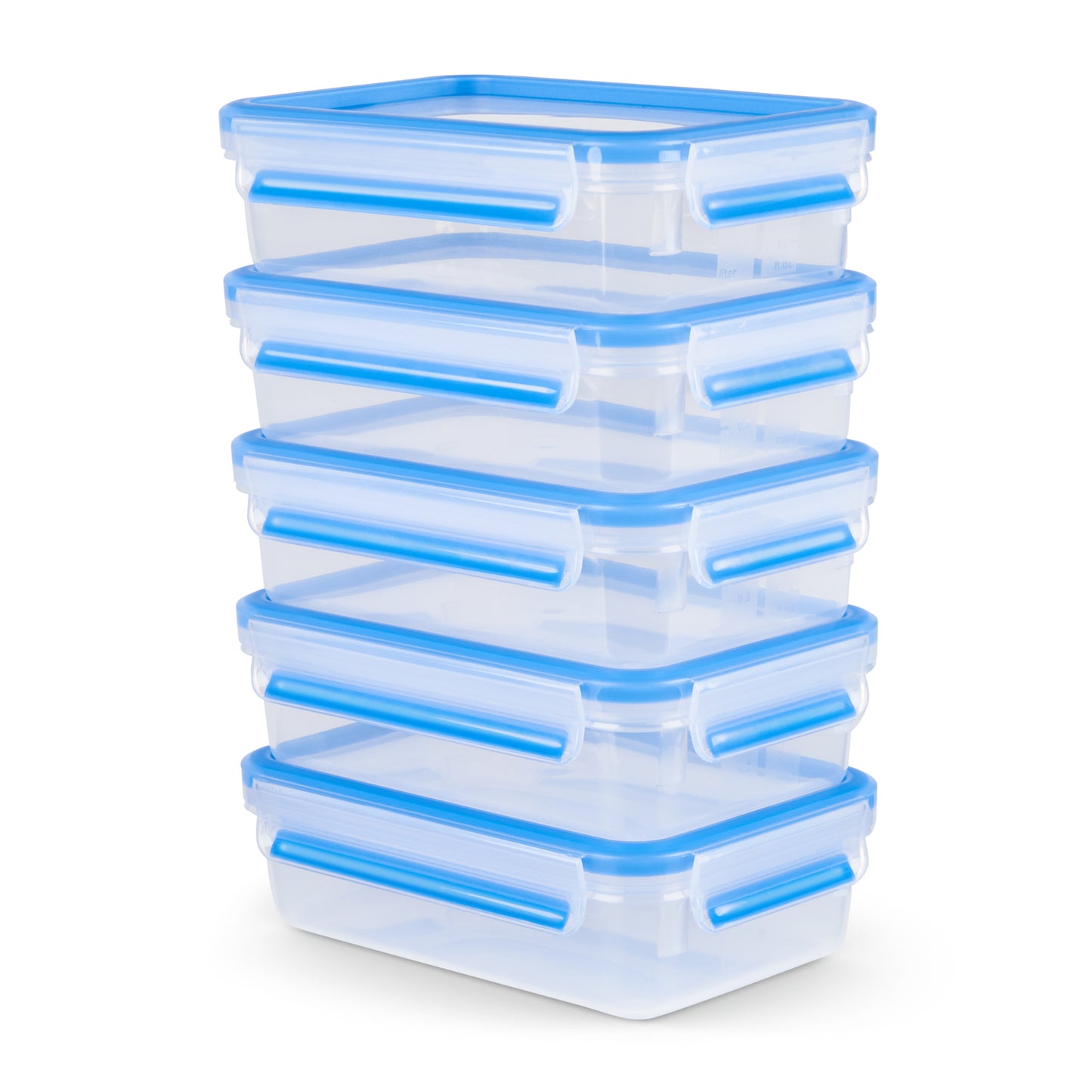 Tefal MasterSeal N10307 Rectangulaire Boîte 0,8 L Bleu, Transparent 5 pièce(s)