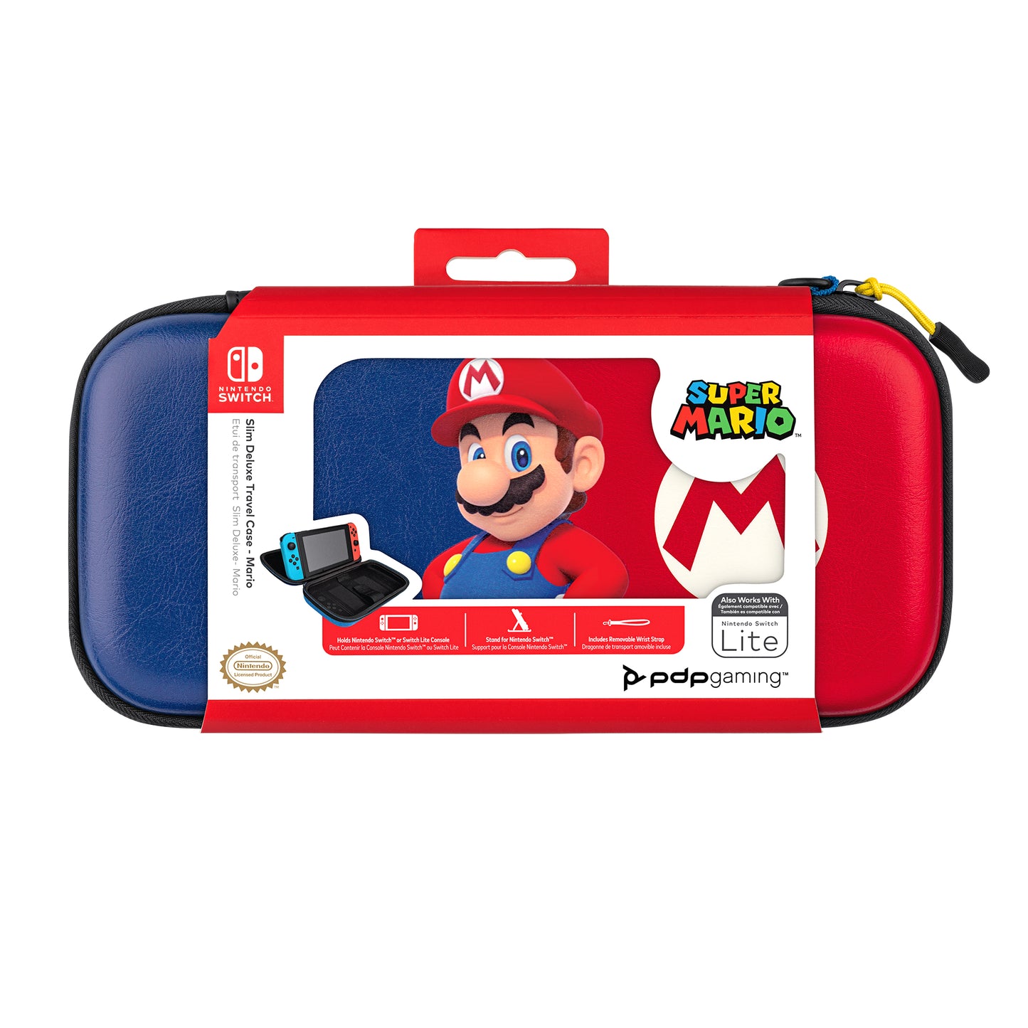 PDP Slim Deluxe: Power Pose Mario Boîtier robuste Nintendo Bleu, Rouge