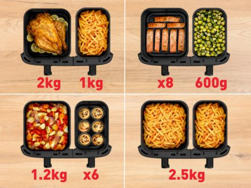 Moulinex EZ942HF0 friteuse Double 11 L Autonome 2020 W Friteuse d’air chaud Charbon de bois