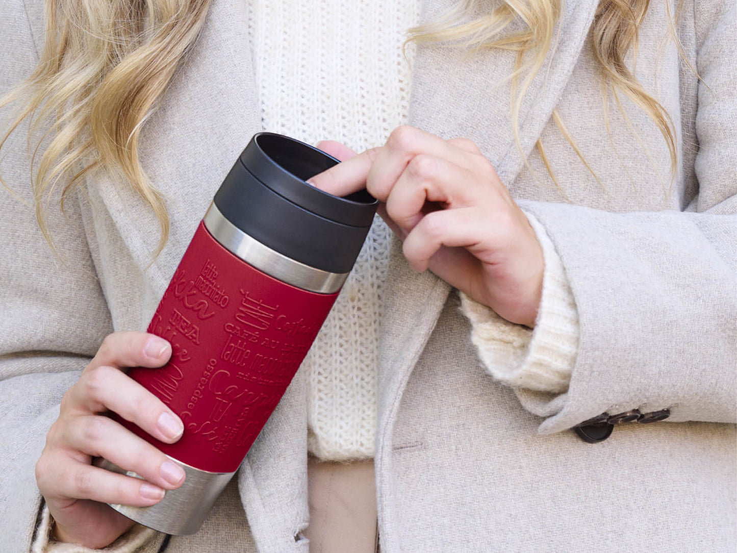 Tefal Travel Mug Classic N2020410 thermos 360 ml Noir, Rouge, Acier inoxydable Acier inoxydable