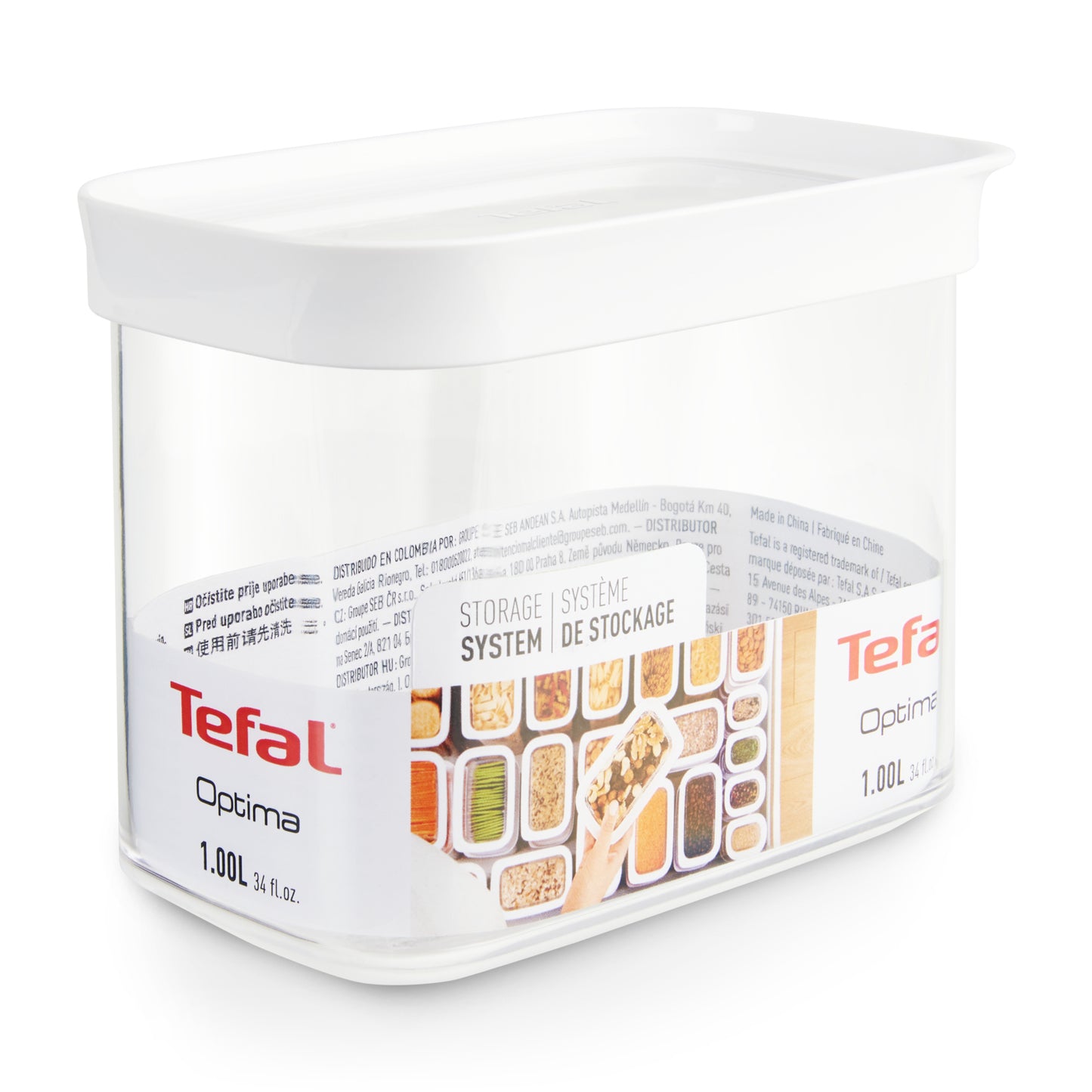 Tefal Optima N1141010 boîte hermétique alimentaire Autres 1 L Transparent, Blanc 1 pièce(s)