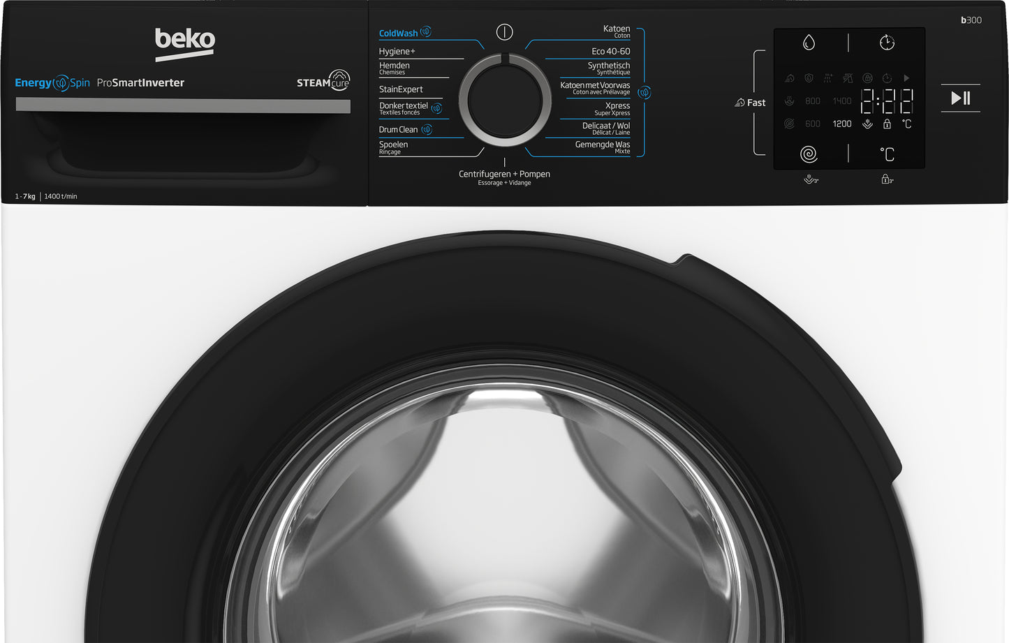 Beko b300 BM3WFU3741B machine à laver Charge avant 7 kg 1400 tr/min Blanc