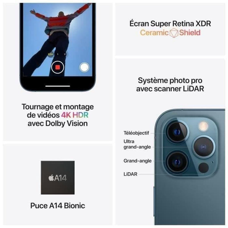 IPHONE 12 PRO 128G° GRAPHITE RECONDITIONNE GRADE A/B