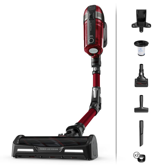Rowenta RH98A9 Aspirateur-balai 2 en 1 Batterie Sec Sans sac 0,9 L 320 W Rouge, Gris