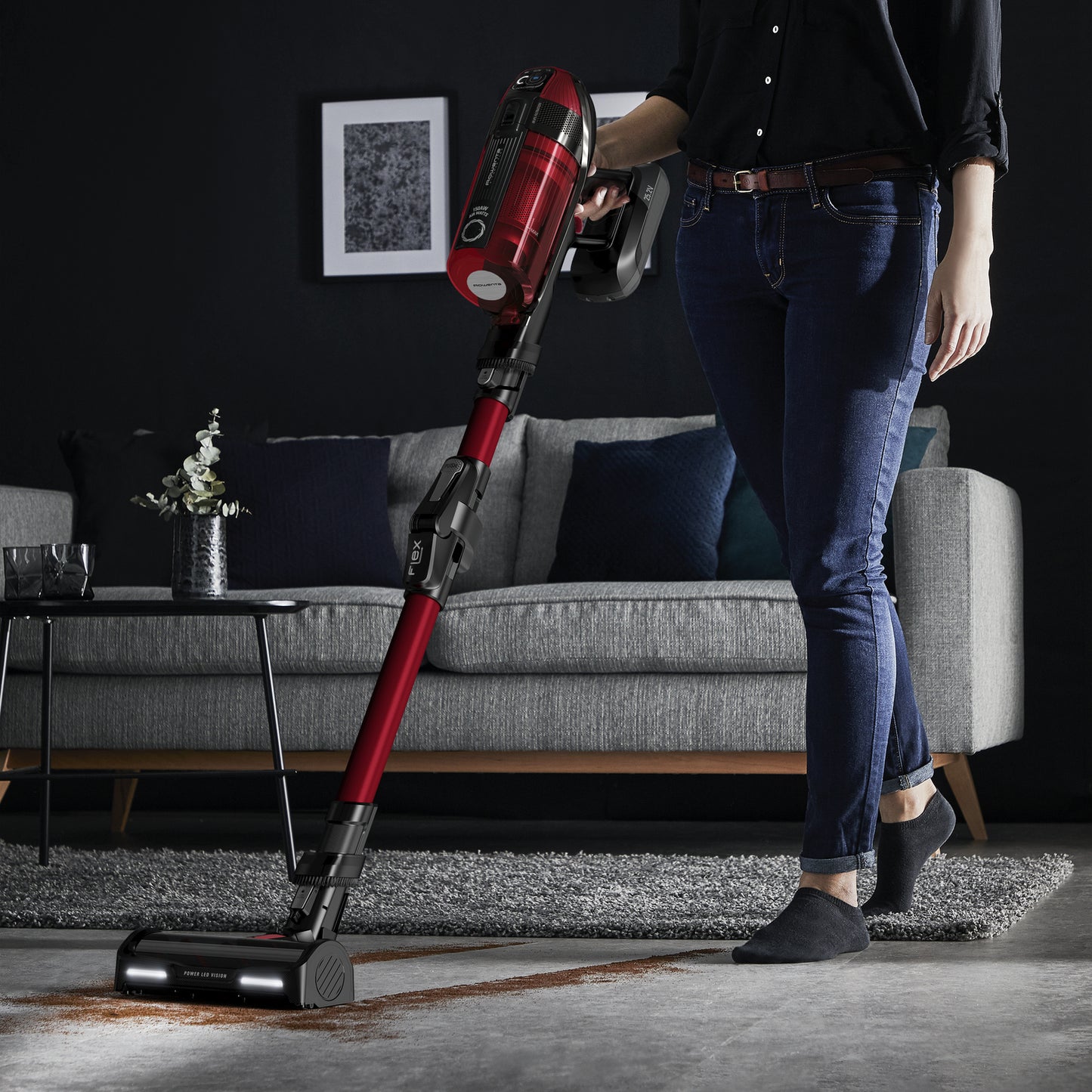 Rowenta RH98A9 Aspirateur-balai 2 en 1 Batterie Sec Sans sac 0,9 L 320 W Rouge, Gris