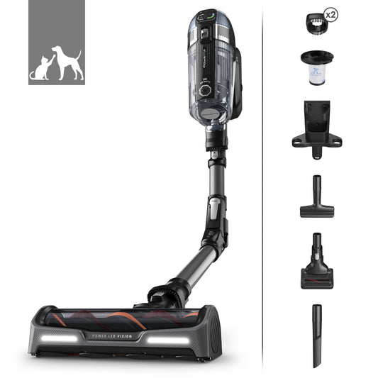 Rowenta RH99A9 Aspirateur-balai 2 en 1 Batterie Sec Sans sac 0,9 L Noir, Gris