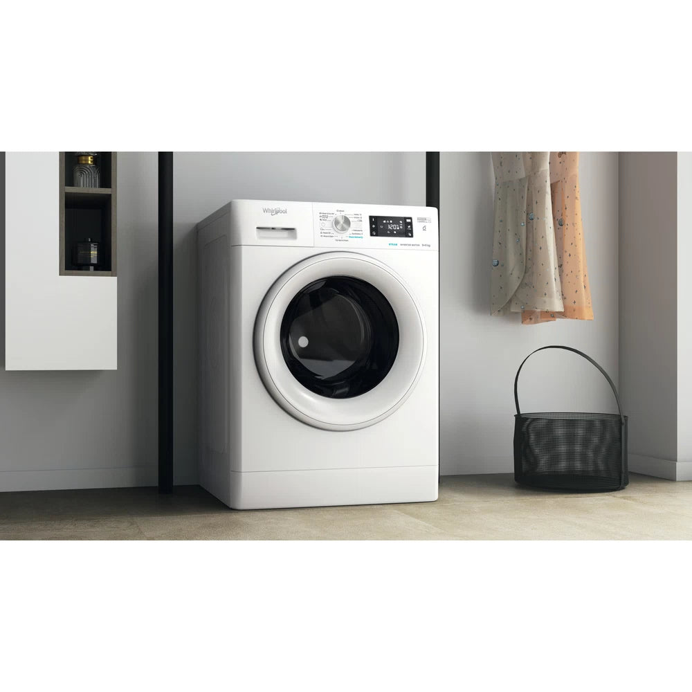 Whirlpool FFWDB 964369 WV EE machine à laver avec sèche linge Pose libre Charge avant Blanc D