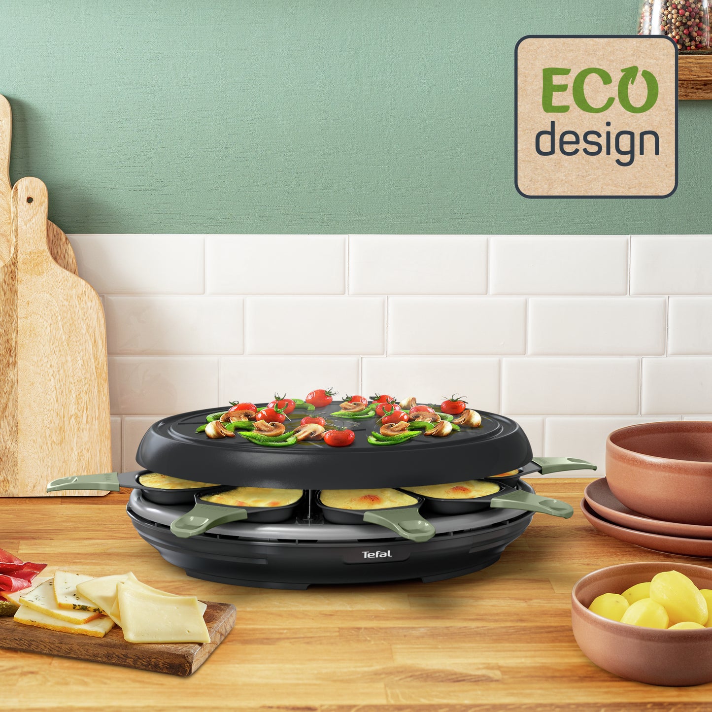 Tefal Raclette Neo Deco RE31E8 raclette 8 personne(s) 945 W Noir