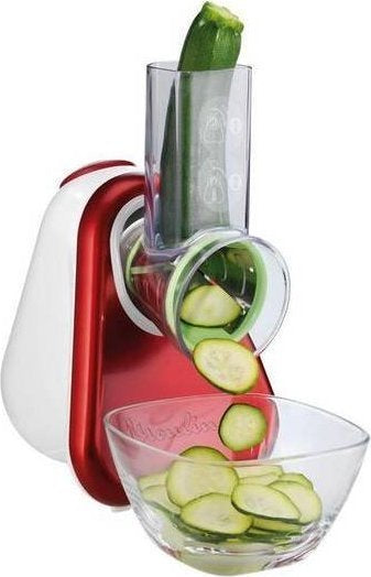 Moulinex DJ755G Râpe électrique et spiraliseur Rouge, Blanc