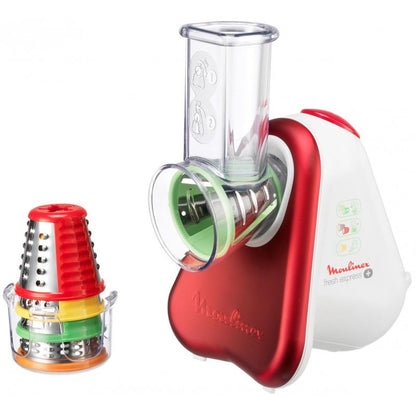 Moulinex DJ755G Râpe électrique et spiraliseur Rouge, Blanc