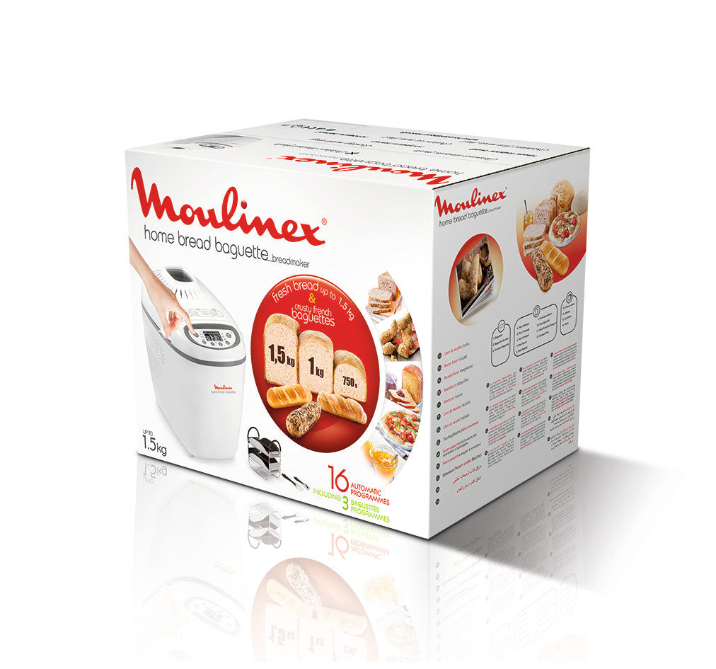 Moulinex OW6101 machine à pain 1650 W Blanc, Gris