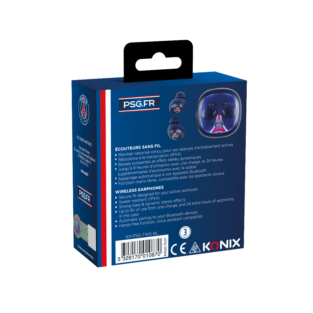 Konix Écouteurs SANS FIL TWS Bleu - PSG