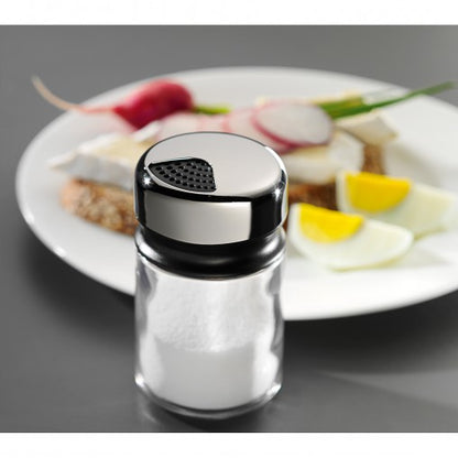 WMF 06.6152.6040 Salière et poivrière Noir, Acier inoxydable, Transparent