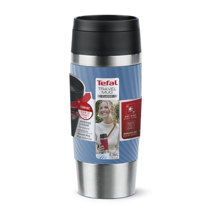 Tefal Travel Mug Classic Twist N2024510 thermos 360 ml Noir, Bleu, Acier inoxydable Acier inoxydable