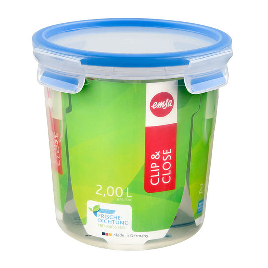 EMSA 508553 boîte hermétique alimentaire Rond 2 L Bleu, Transparent 1 pièce(s)