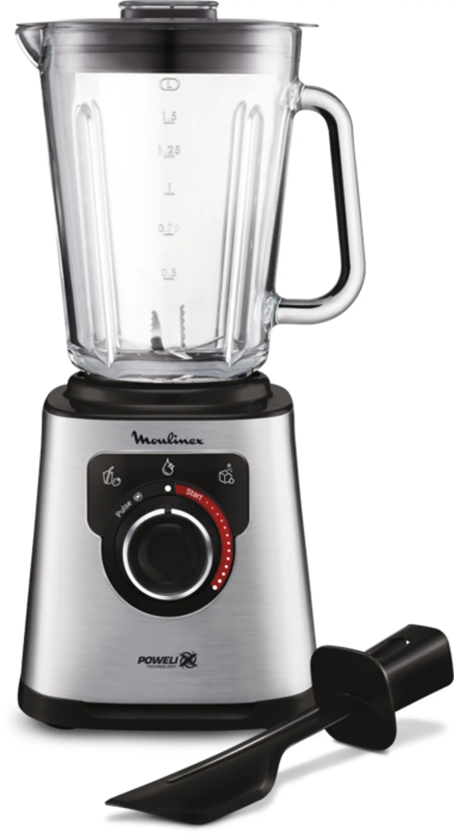 Moulinex LM871D 1,5 L Mélangeur de table 1200 W Acier inoxydable, Gris