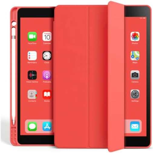 EIGER Etui Folio Rouge Stand Magnetique Renforcé avec Emplacement Stylet pour Apple Ipad Mini 6 (2021-2023) / Mini 7 (2024)