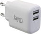 JAYM Chargeur iPhone/MacBook/iPad Pro/Samsung/Google/Android - Chargeur Rapide 12W - Chargeur USB-C - Chargeur Ultra Rapide 2.4A - Chargeur 2 Prises USB