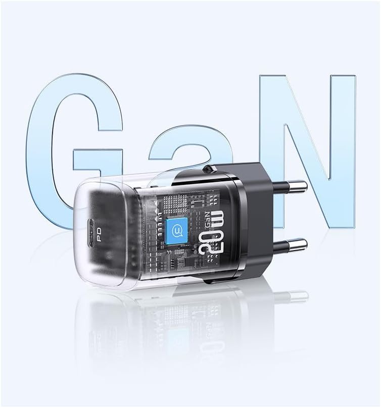 USAMS Chargeur Secteur Compact Et Rapide *gan* USB-c 20w Pd Et Pps Blanc
