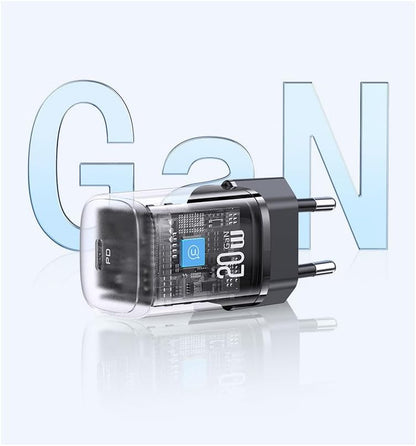 USAMS Chargeur Secteur Compact Et Rapide *gan* USB-c 20w Pd Et Pps Blanc