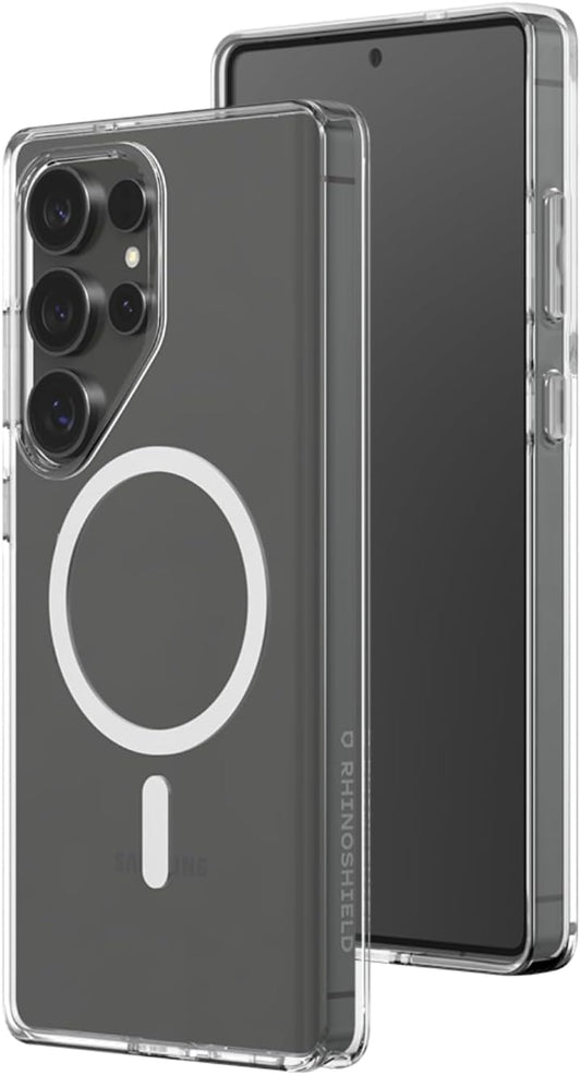 RhinoShield Coque Clear Compatible avec Magsafe pour [Galaxy S25 Ultra] | Force magnétique supérieure, Haute Transparence et résiste au jaunissement.
