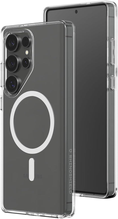 RhinoShield Coque Clear Compatible avec Magsafe pour [Galaxy S25 Ultra] | Force magnétique supérieure, Haute Transparence et résiste au jaunissement.
