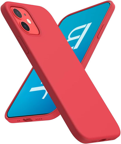 JAYM - Coque Silicone Rouge pour [ iPhone 16e ] - 100% Silicone et Microfibre - Renforcée et Ultra Doux
